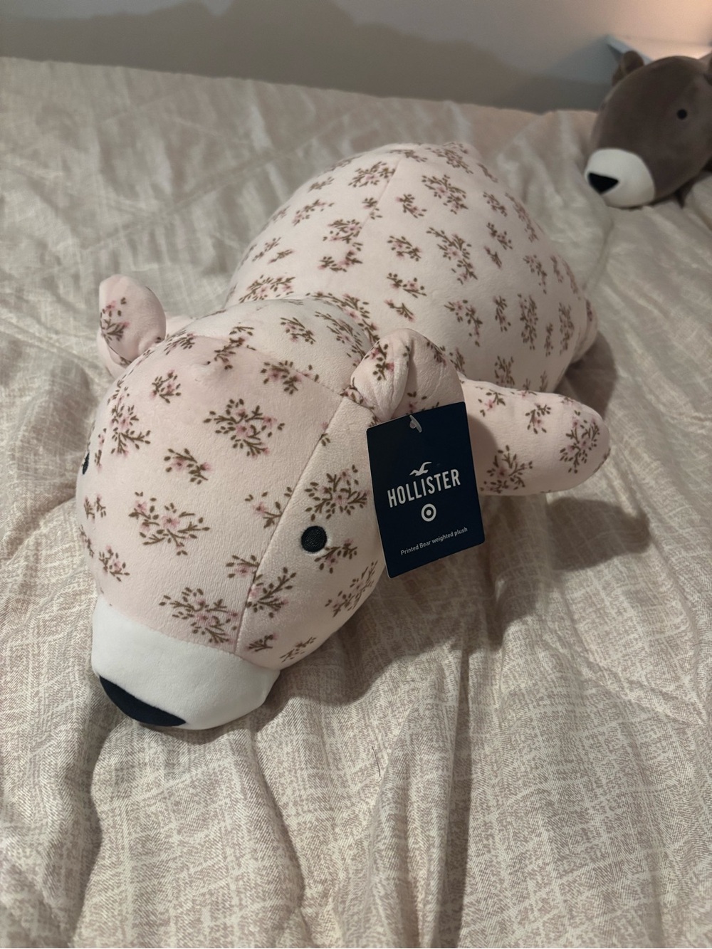 Hollister and Target collab Pink Floral Bear Pillow Plush